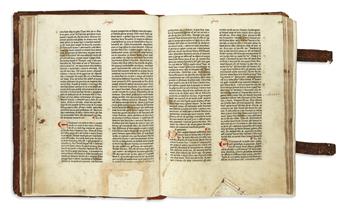 INCUNABULA  BIBLE IN LATIN.  [Biblia Latina.]  1477.  Lacks 19 leaves.